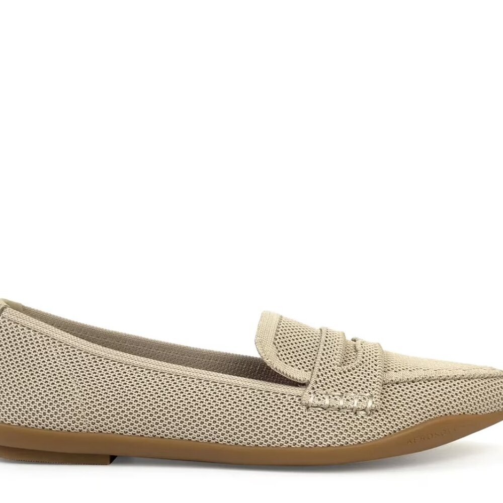 New Aerosoles Davien Knit Loafer Flat Beige Natural Pointed Toe Size 8 $99 - Picture 3 of 5
